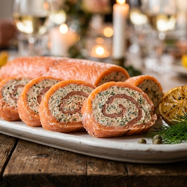 Gevulde zalmrol recept