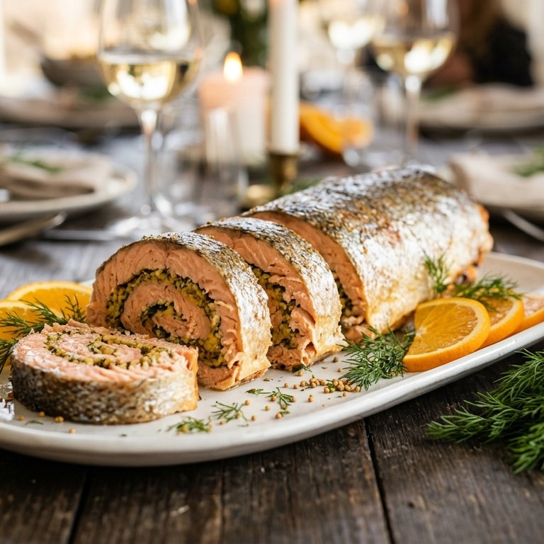 Gevulde zalmrollade recept