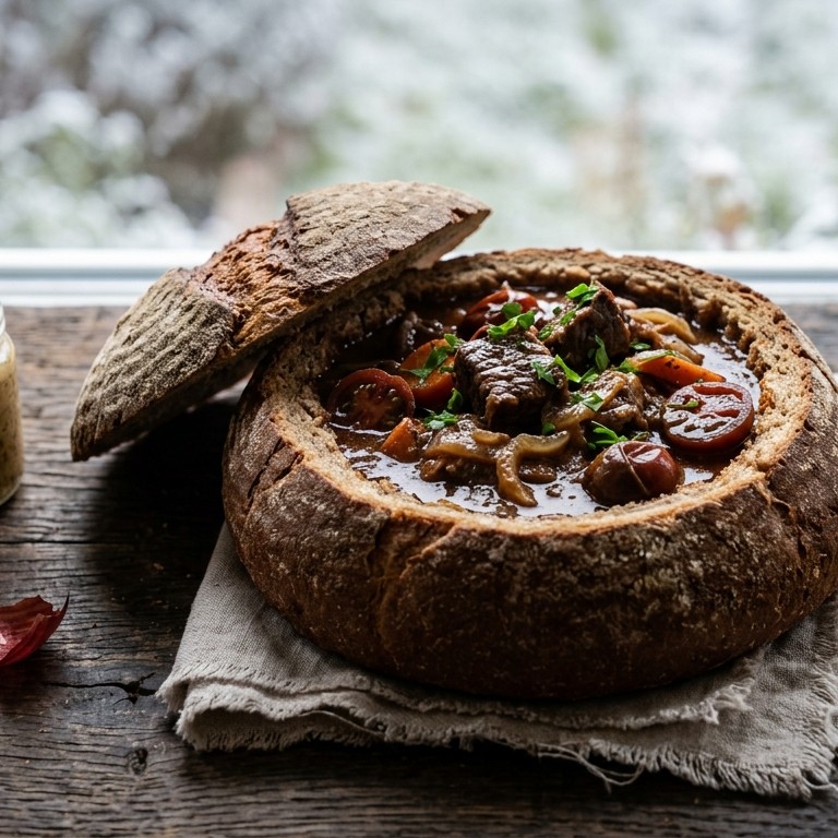 Goulash in een broodpotje recept
