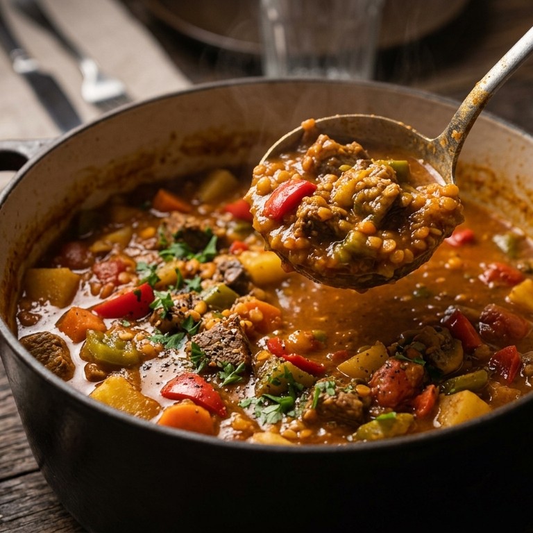 Goulash met linzen recept