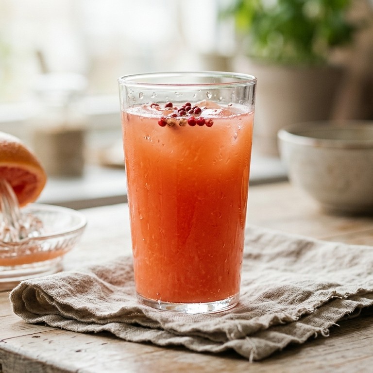 Grapefruit-aardbeiensap met roze peper recept
