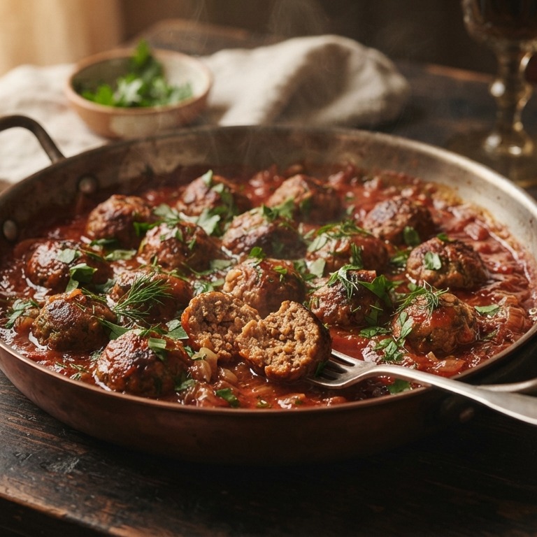 Griekse gehaktballetjes in tomatensaus recept