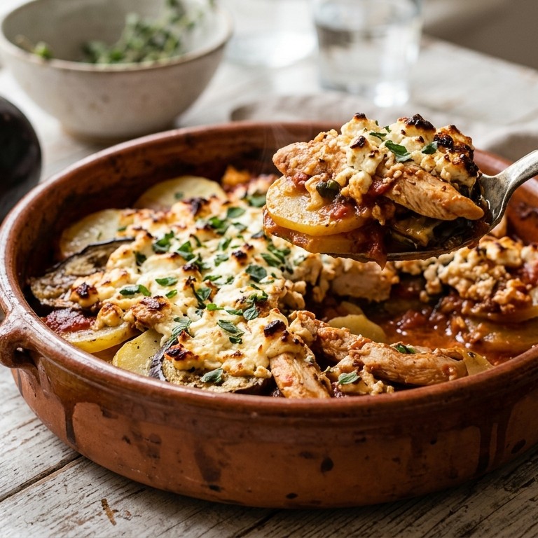 Griekse ovenschotel met kip recept