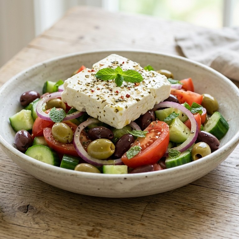 Griekse salade met olijven recept