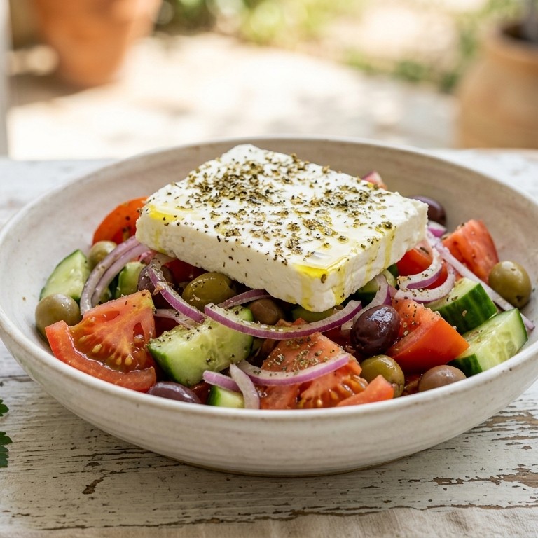 Griekse schapenkaassalade (Horiatiki) recept