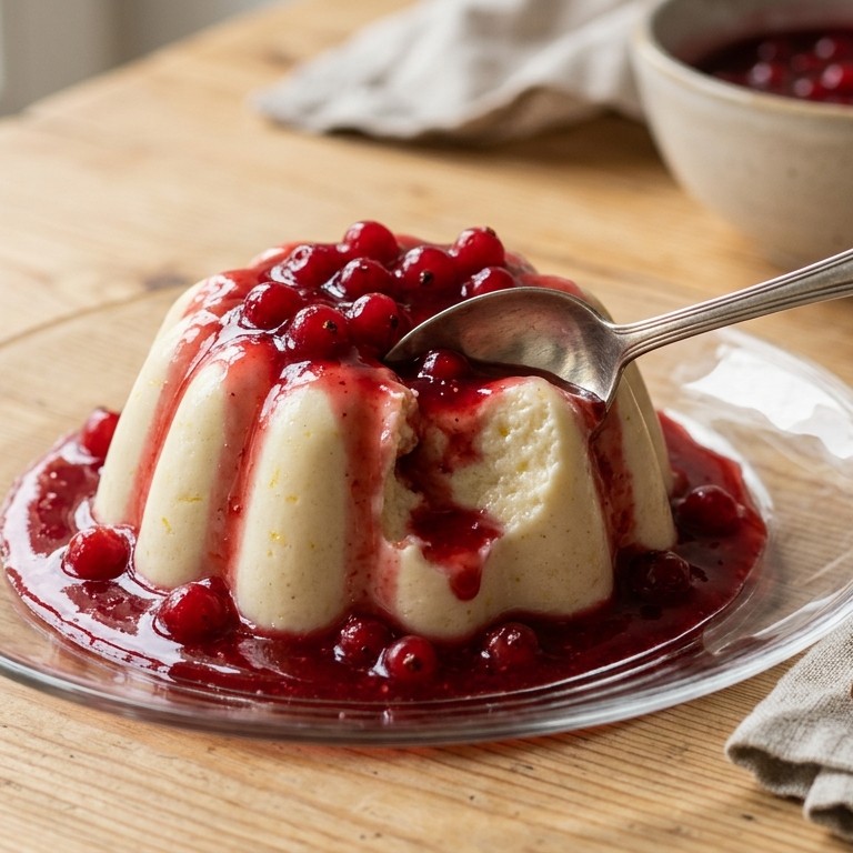 Griesmeelpudding met bessensap recept