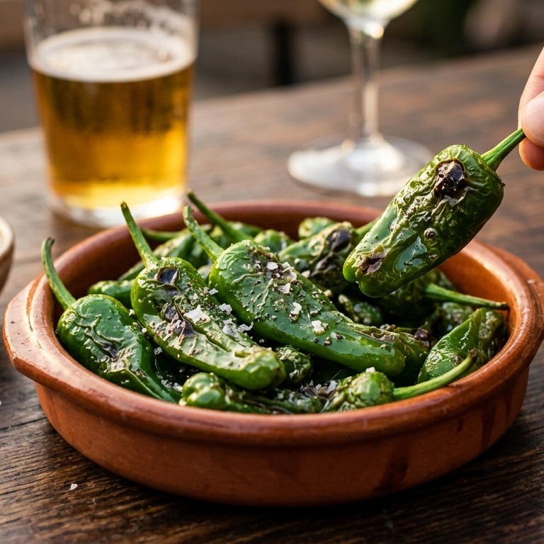 Groene gefrituurde chilipepers recept