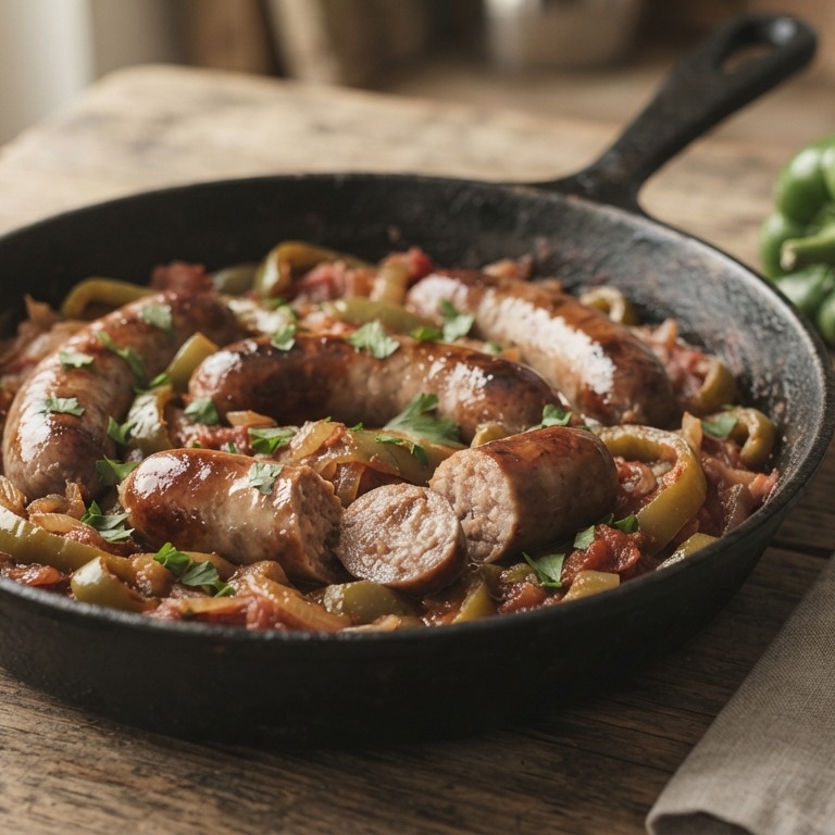 Groene paprika's en worstjes recept