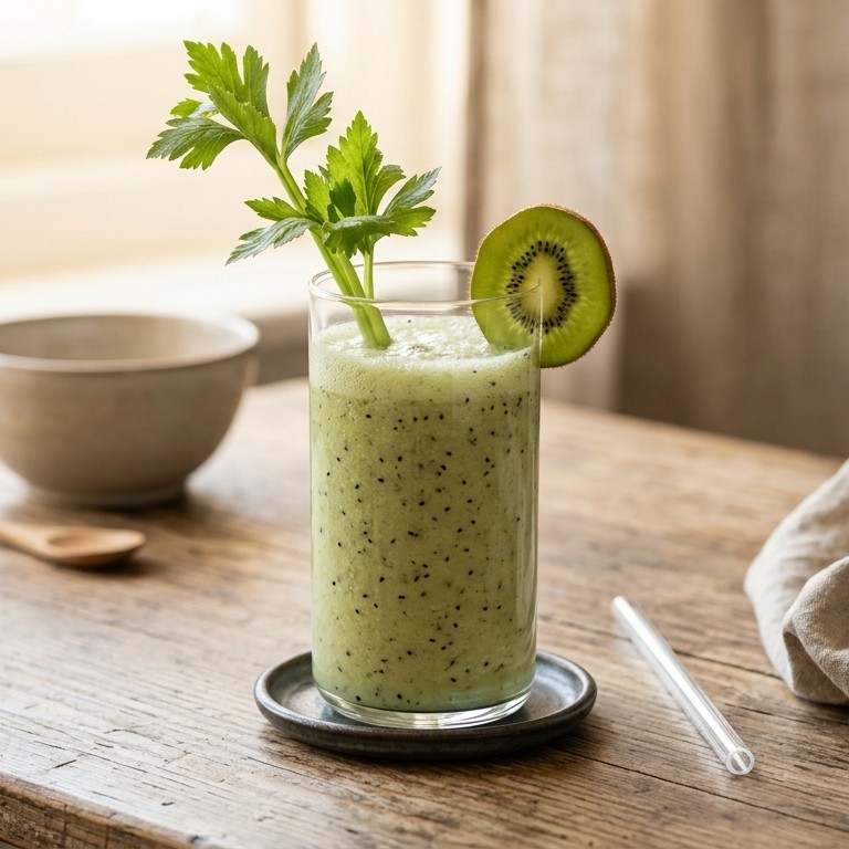 Groene smoothie: Bleekselderij-Kiwi-Banaan recept