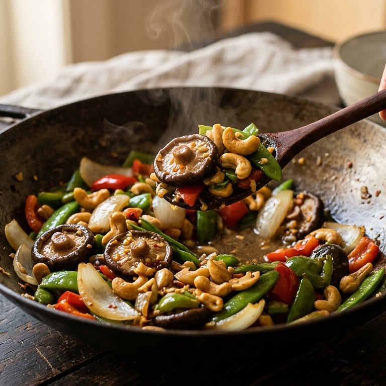 Groente en cashewnoten uit de wok recept