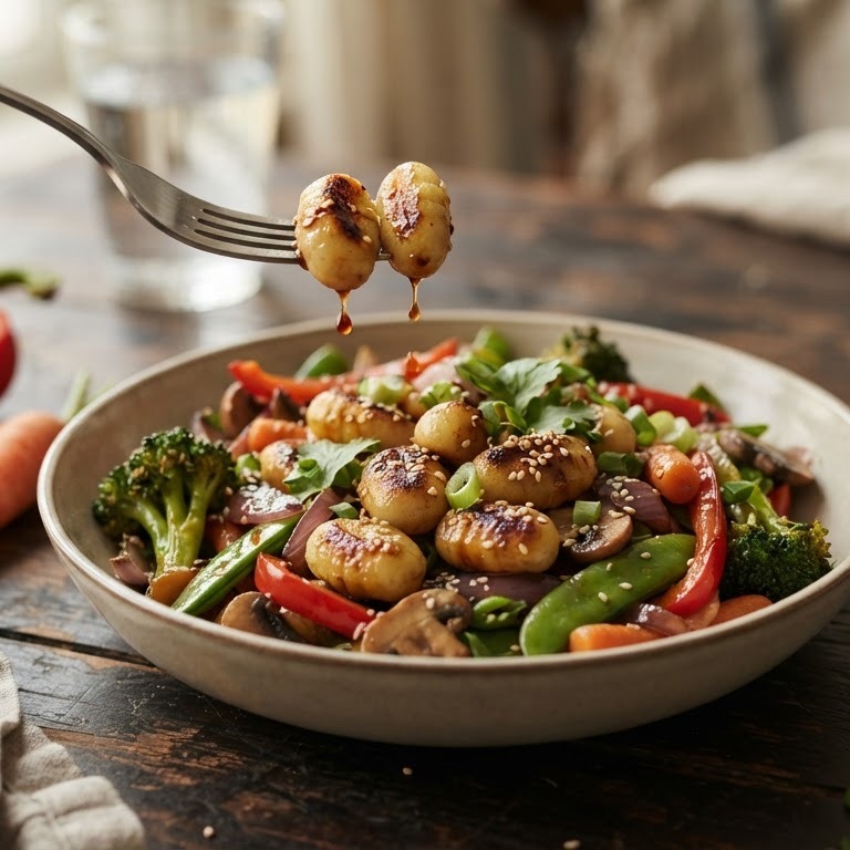 Groenten in teriyaki saus met gnochci recept