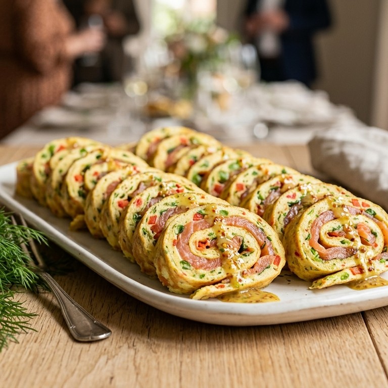 Groenteomelet met gerookte zalm voor buffet recept
