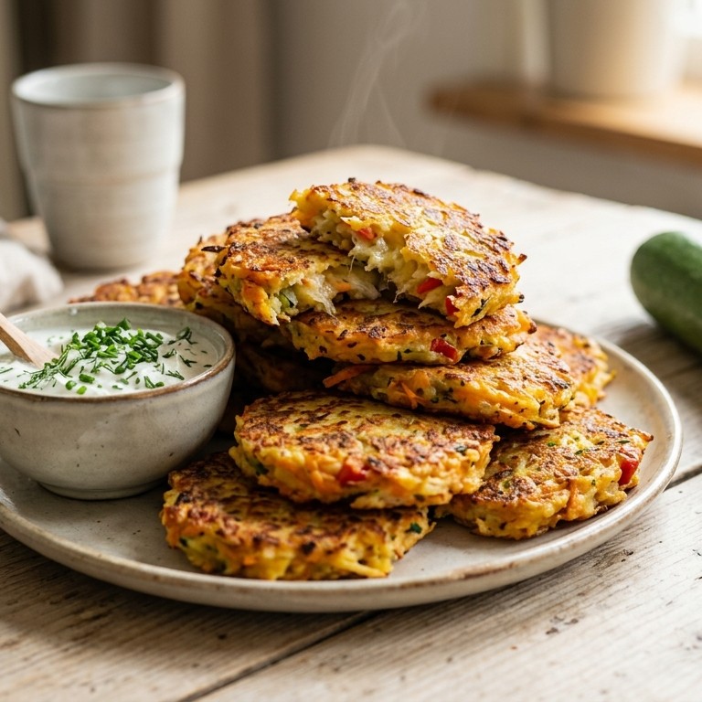 Groentepoffers met kruidenkwark recept