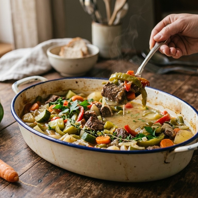 Groenteschotel met rundvlees recept