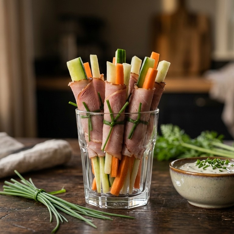 Groentesticks in een hamjasje recept