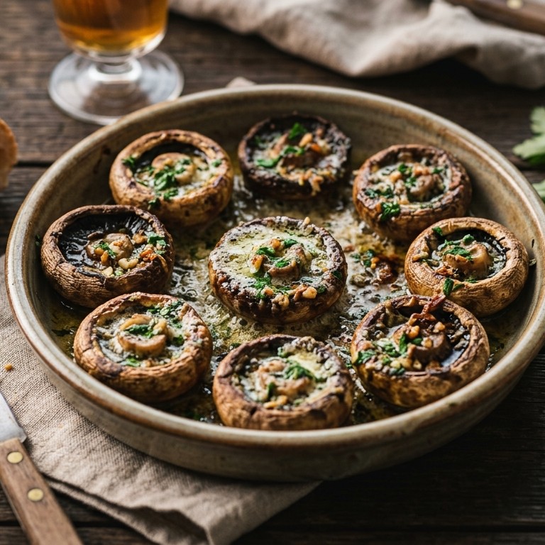Grotchampignons met knoflookboter recept