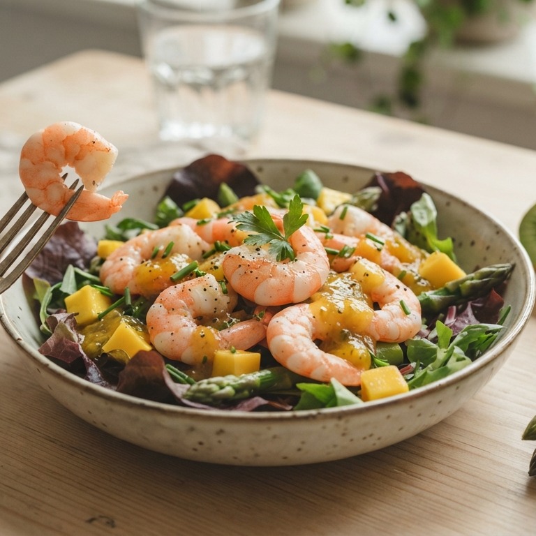 Grote garnalen in mangodressing recept