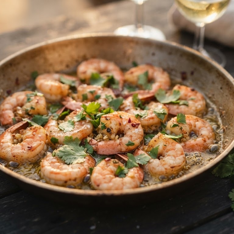 Grote garnalen met koriander en limoen recept