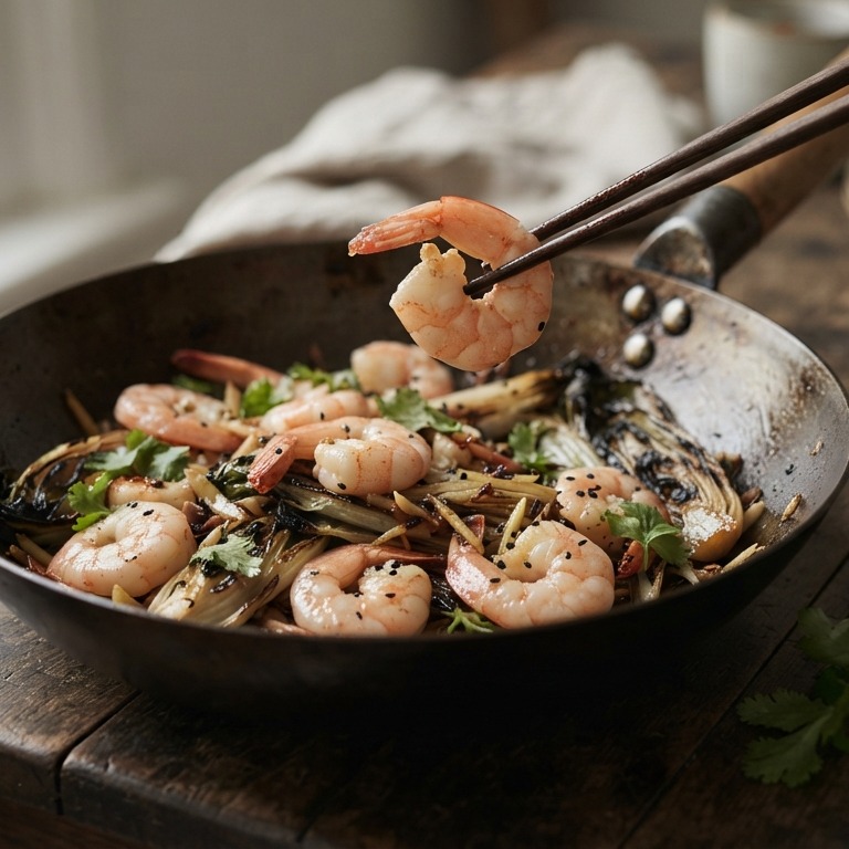 Grote garnalen met witlof recept