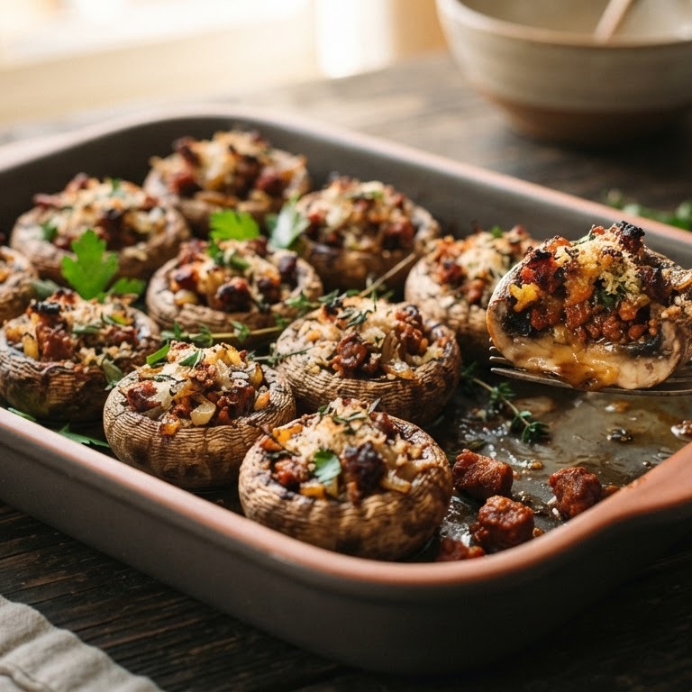 Grote gevulde champignons recept