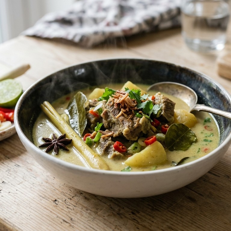 Gulai capik (licht gekruid lamsvlees) recept