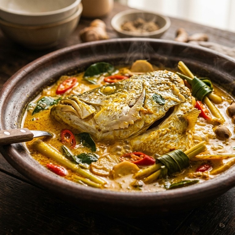 Gulai Kepala Ikan (Vissenkoppen in een pittige kokossaus) recept