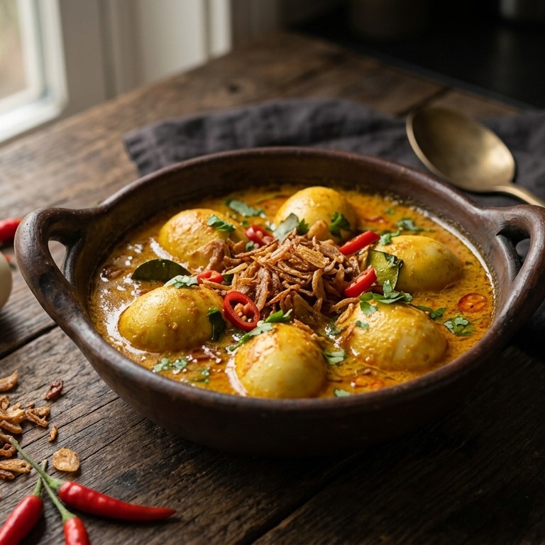 Gulai telor (Eieren in pittige saus) recept
