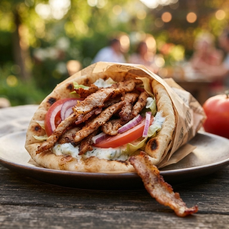 Gyros (gekruid en gegrild vlees) recept