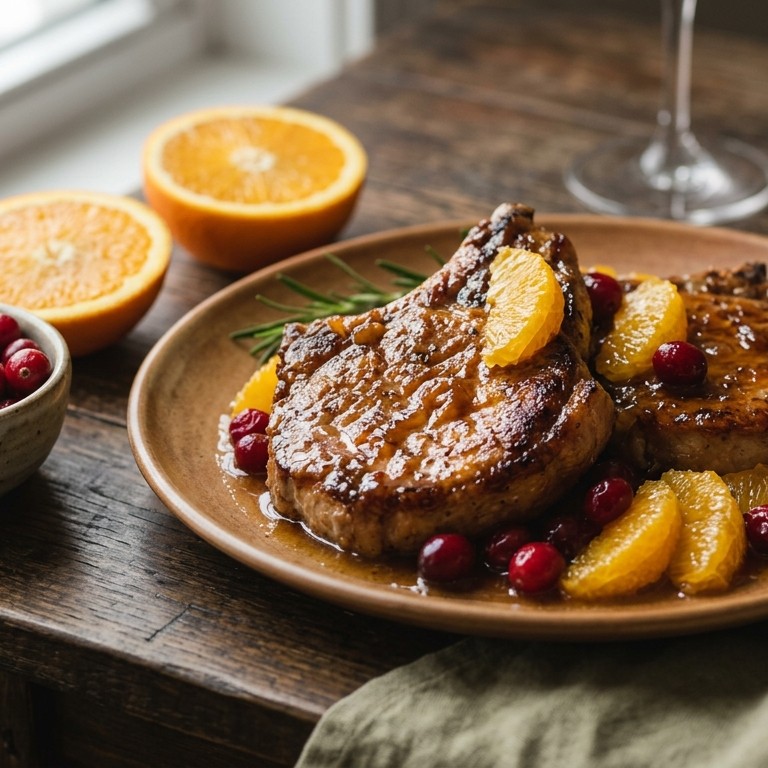 Haaskarbonade met sinaasappel en cranberry`s recept