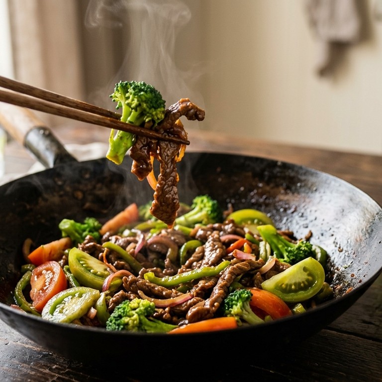 Halus Daging Sapi Yang Dibumbui Brokoli (fijn gekruid vlees met broccoli) recept