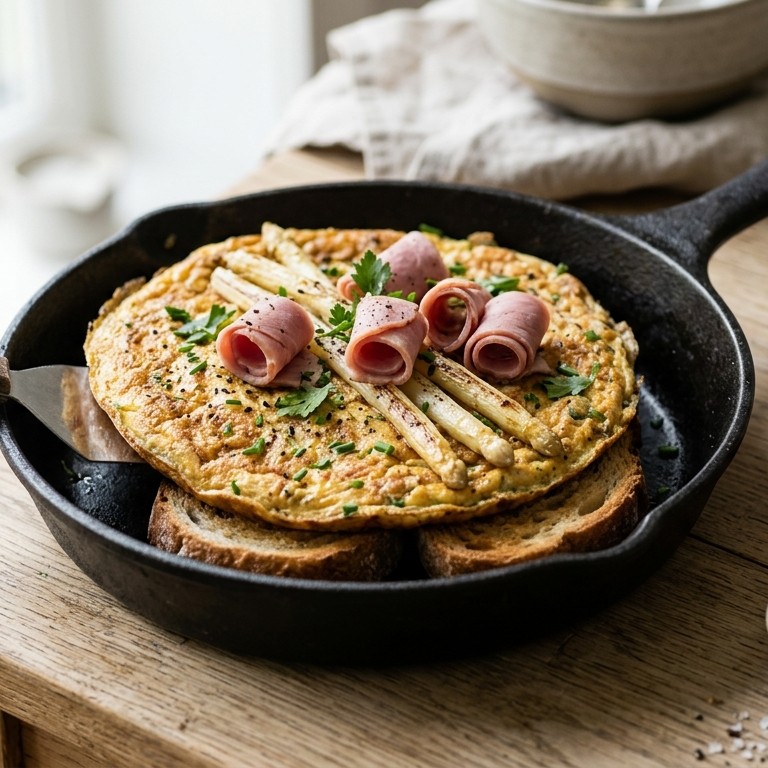 Ham asperge omelet recept