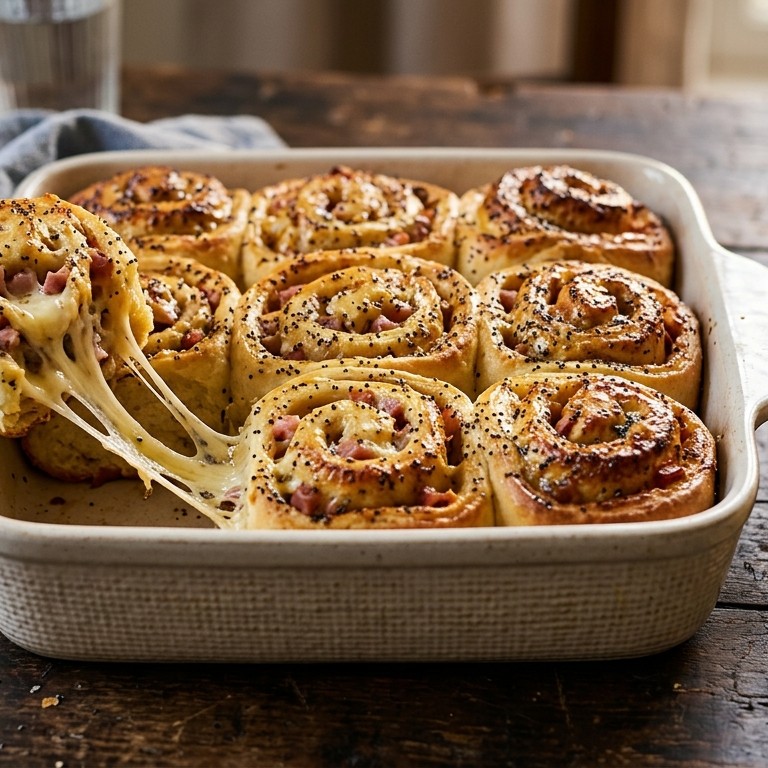 Ham-kaasrolletjes van pizzadeeg recept