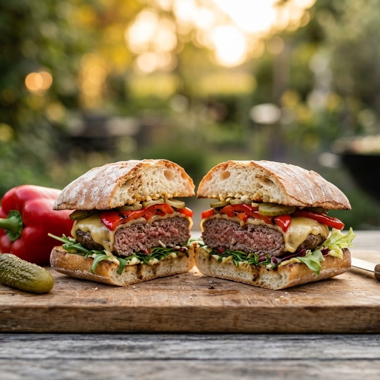 Hamburger met chiabatta recept