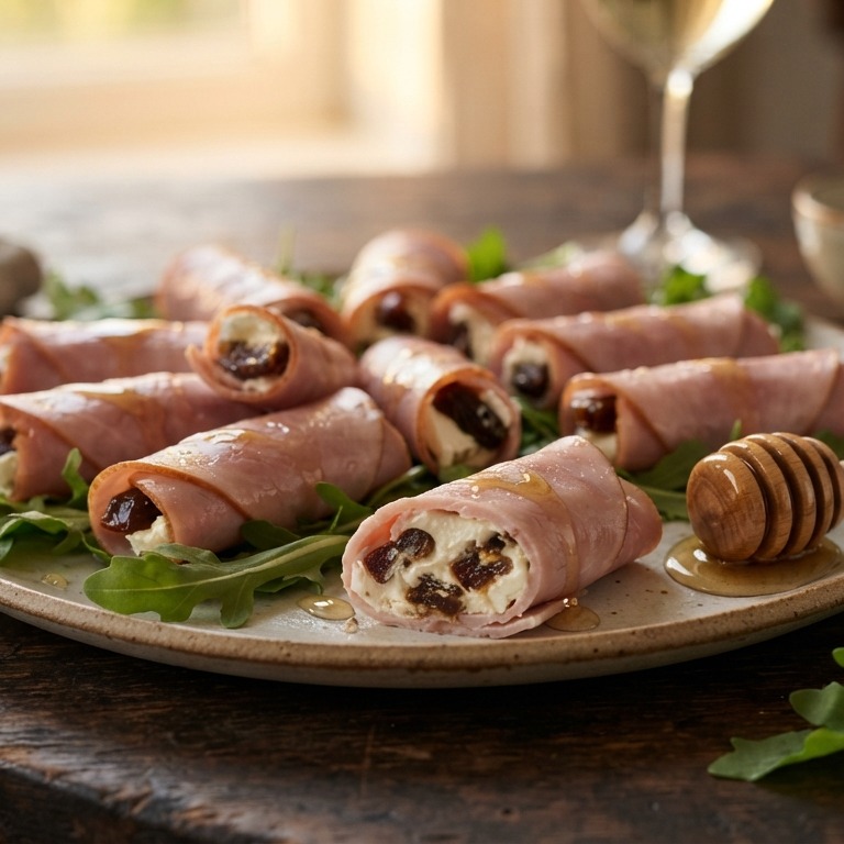 Hamrolletjes met roomkaas en dadels recept
