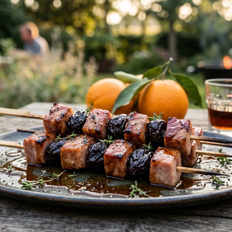 Hamspiesjes met gedroogde pruimen recept