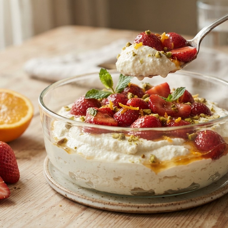 Hangop met aardbeien recept