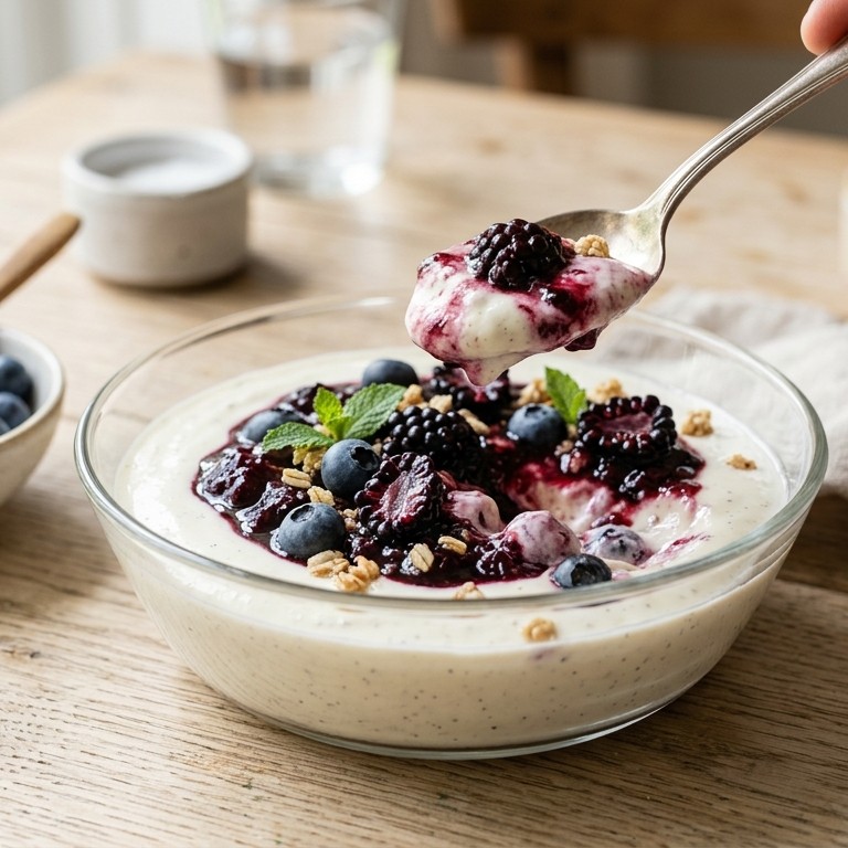 Hangop met fruit recept