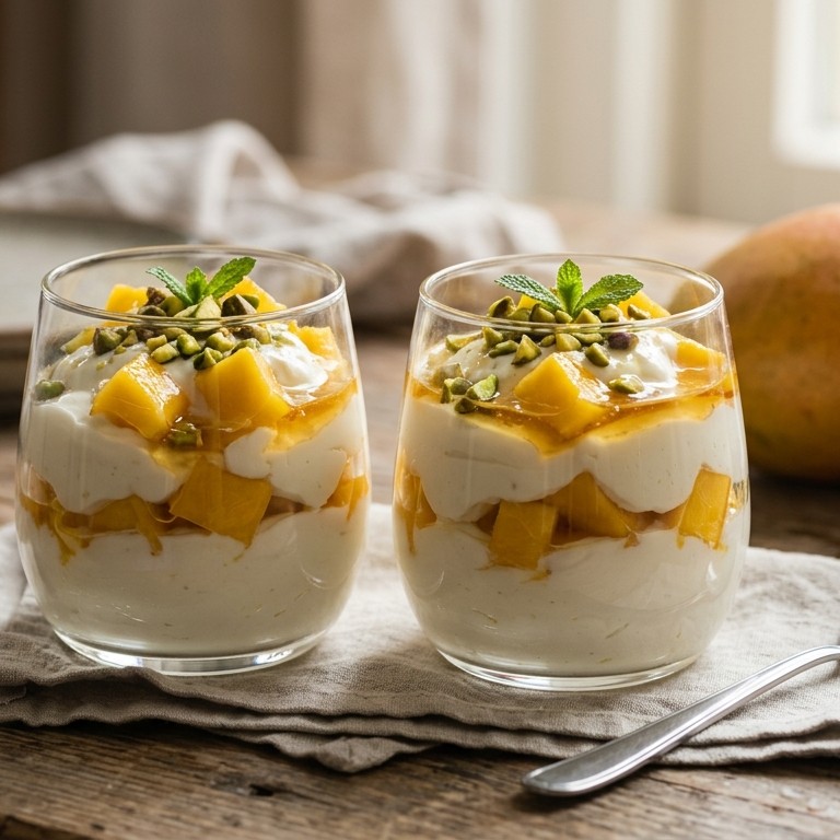 Hangop met honingmango recept