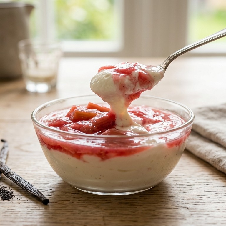 Hangop met rabarbercompote recept