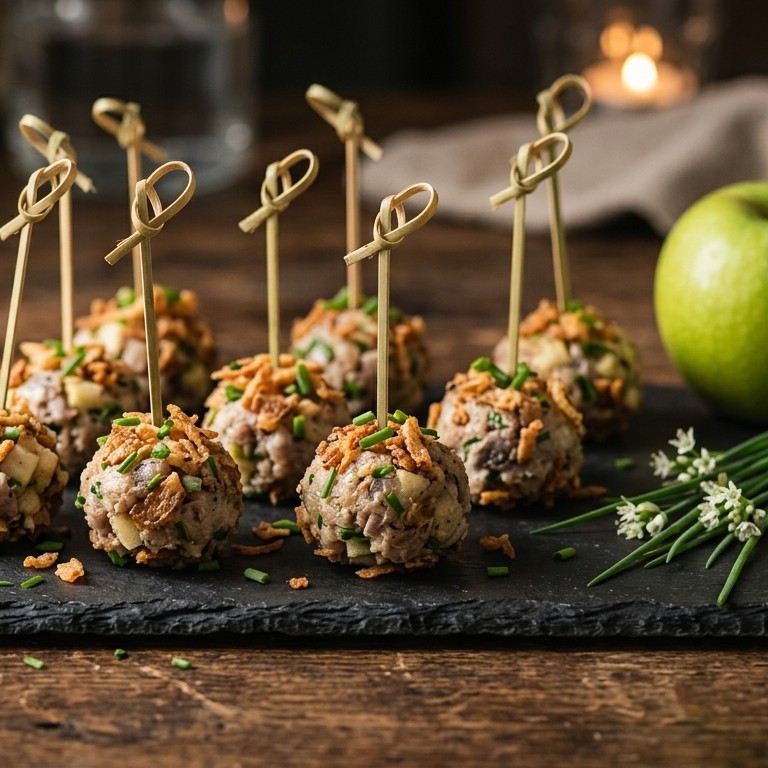 Haringballetjes met appel en uitjes recept