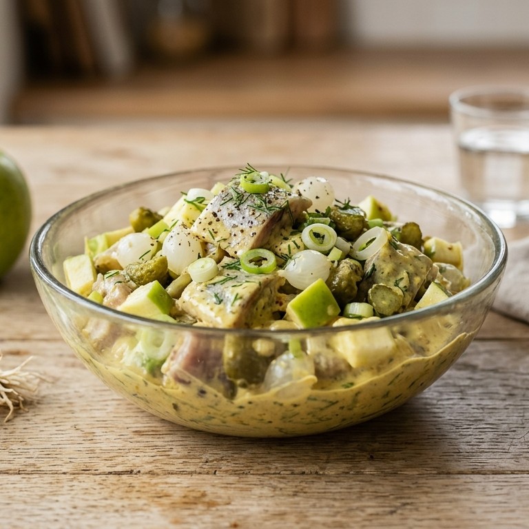 Haringsalade met kerrie recept