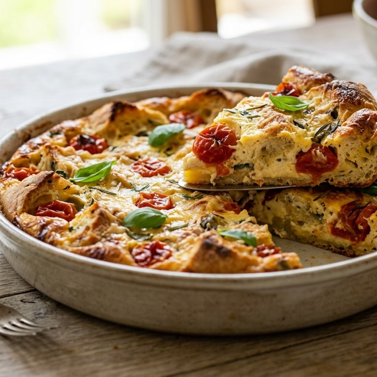 Hartige broodtaart met kerstomaatjes recept