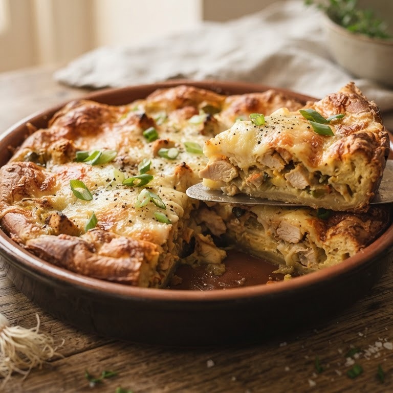Hartige broodtaart met kip recept
