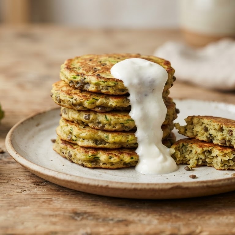 Hartige courgette-linzen-pannenkoekjes (vegetarisch) recept