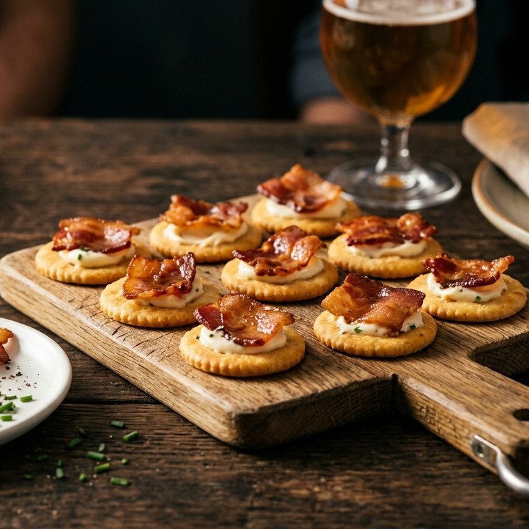 Hartige crackers met bacon recept