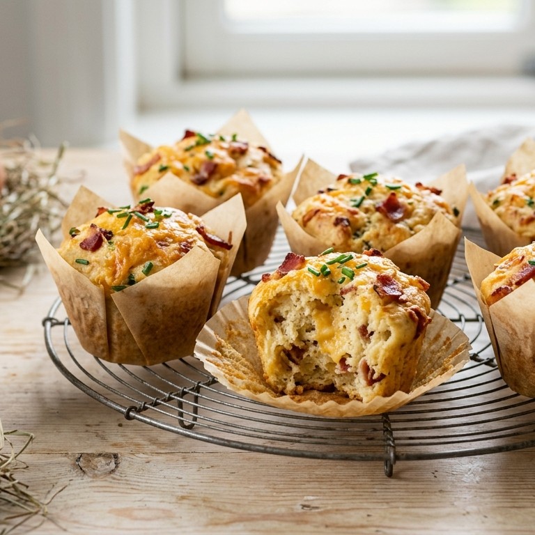Hartige cupcake met kaas,spek en bieslook recept