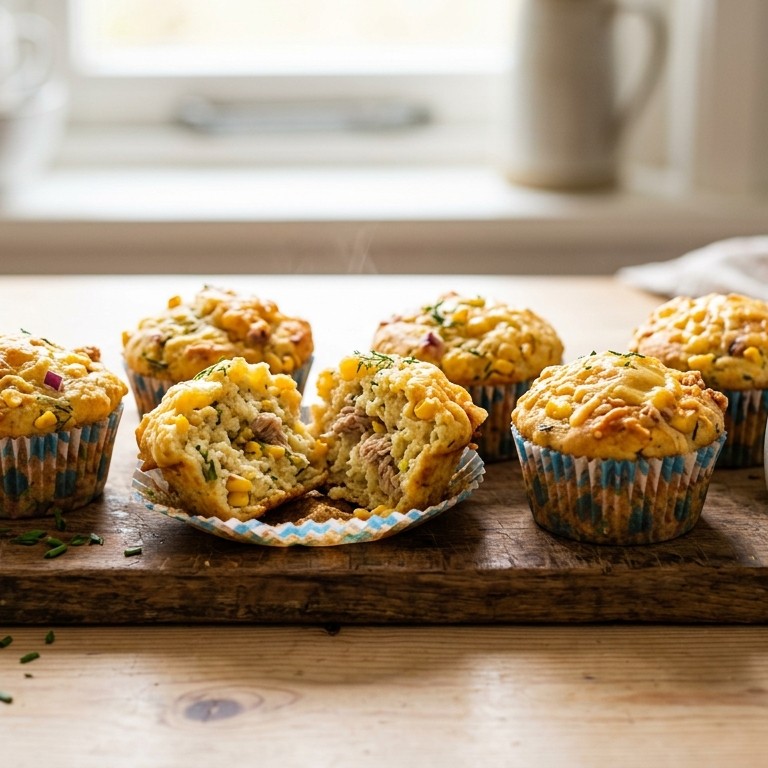 Hartige cupcake met tonijn en mais recept