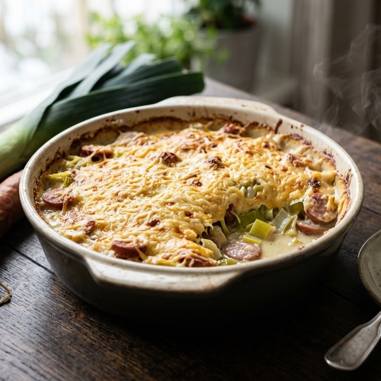 Hartige prei-kaas schotel recept