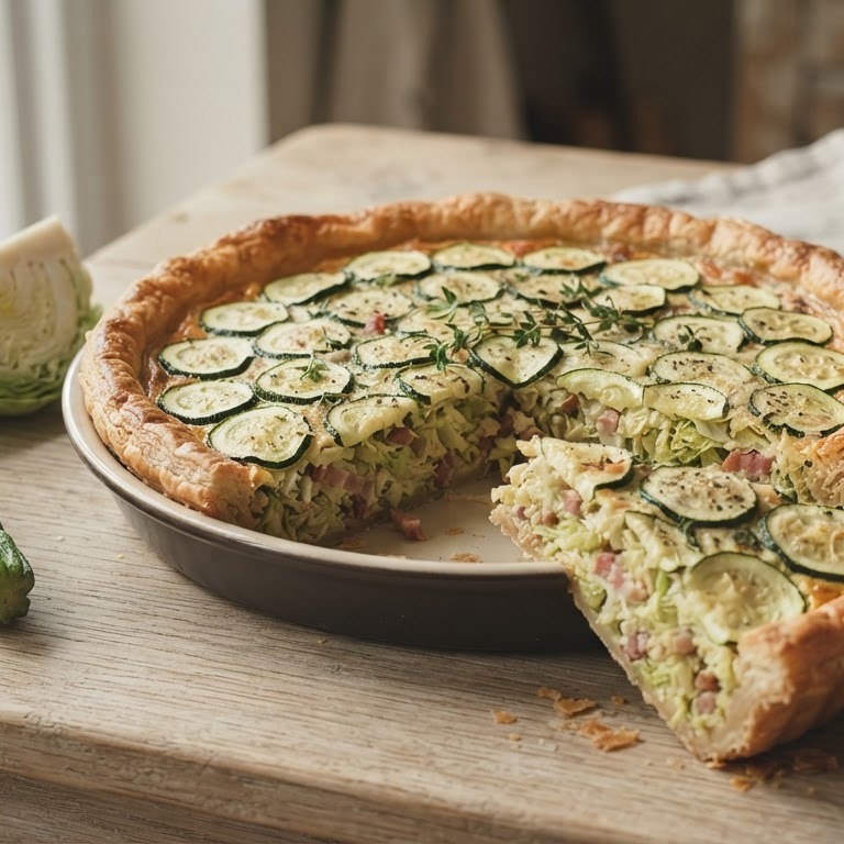 Hartige taart met courgette en kool recept