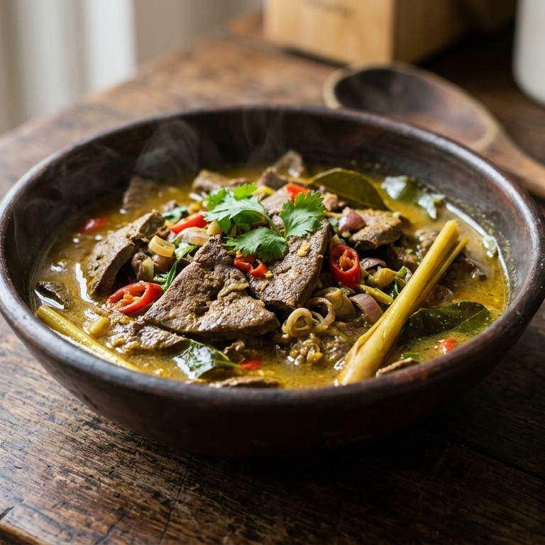 Hati rebus (Gebakken lever gestoofd in bouillon) recept